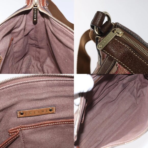 CELINE Macadam Canvas Shoulder Bag Red Auth 114905 - Picture 15 of 15